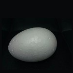 Polystyrene egg, white color, 7 x 11 cm